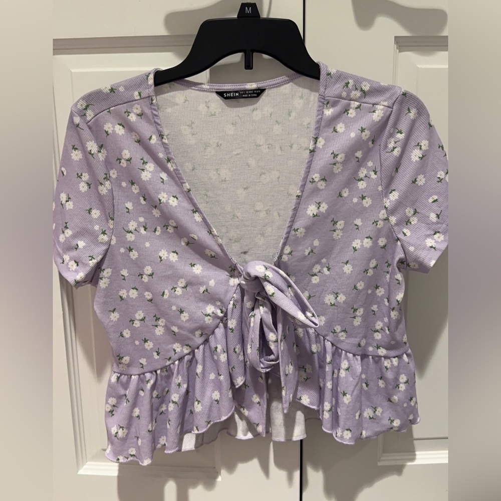floral tie crop top